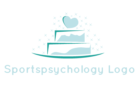 heart and stars on cake logo