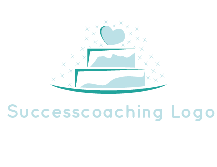 heart and stars on cake logo