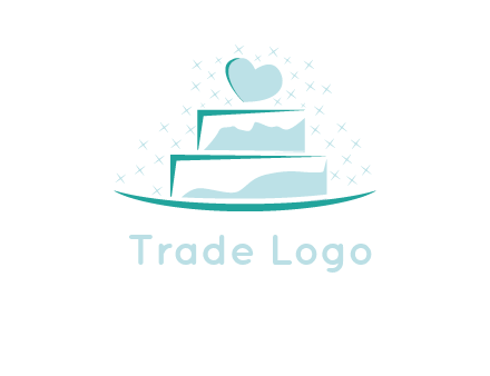 heart and stars on cake logo