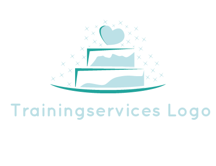 heart and stars on cake logo