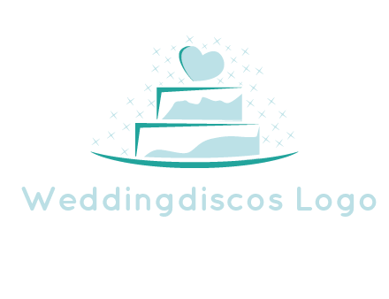 heart and stars on cake logo