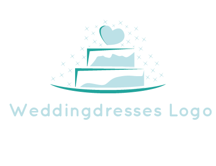 heart and stars on cake logo