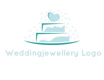 heart and stars on cake logo