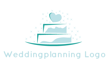 heart and stars on cake logo