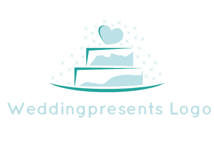 heart and stars on cake logo
