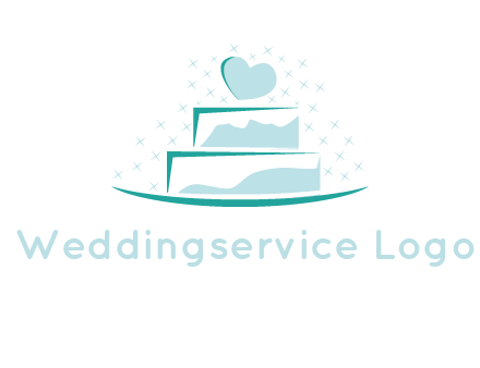 heart and stars on cake logo