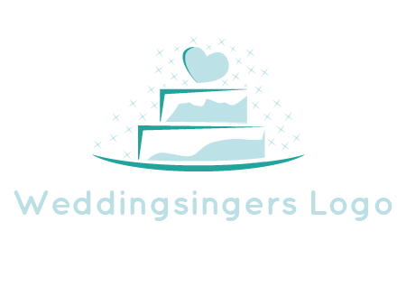 heart and stars on cake logo