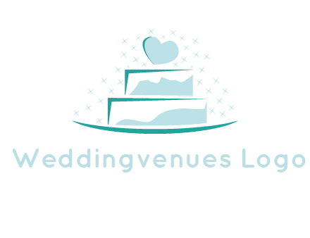 heart and stars on cake logo