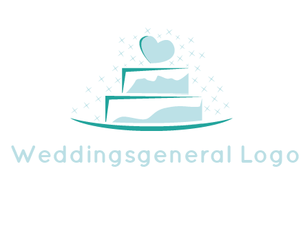 heart and stars on cake logo