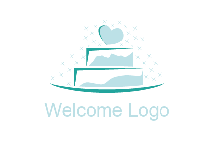heart and stars on cake logo