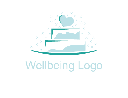 heart and stars on cake logo