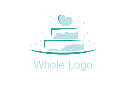 heart and stars on cake logo