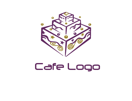 3 level 3d cake logo