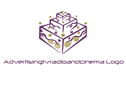 3 level 3d cake logo