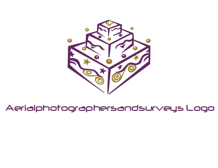 3 level 3d cake logo