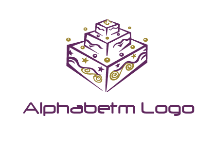 3 level 3d cake logo