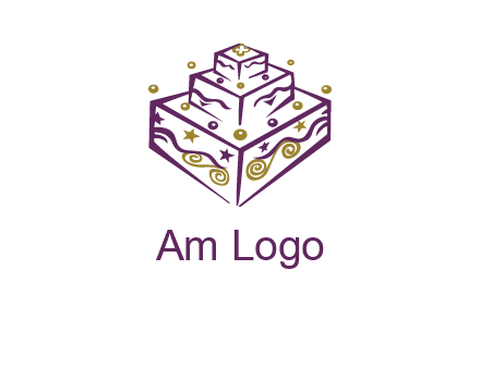 3 level 3d cake logo