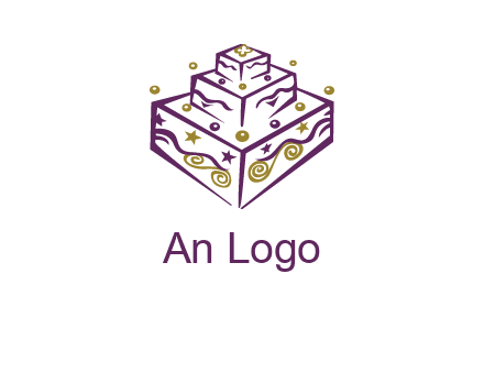 3 level 3d cake logo