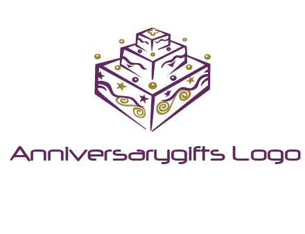 3 level 3d cake logo