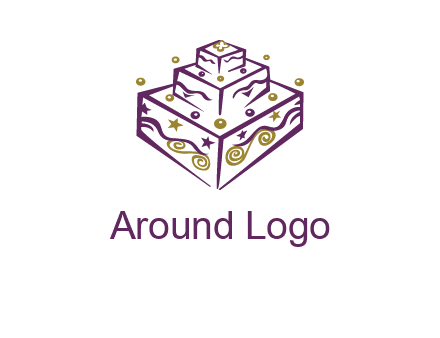 3 level 3d cake logo