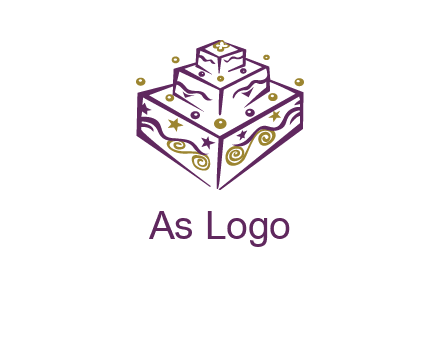 3 level 3d cake logo