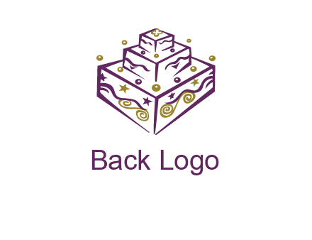 3 level 3d cake logo