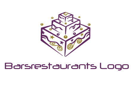 3 level 3d cake logo
