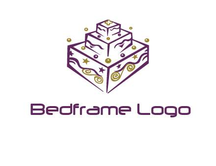 3 level 3d cake logo