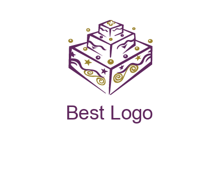 3 level 3d cake logo