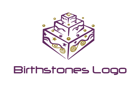 3 level 3d cake logo