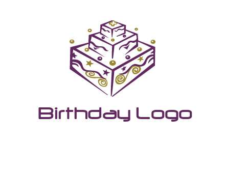 3 level 3d cake logo