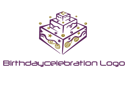 3 level 3d cake logo