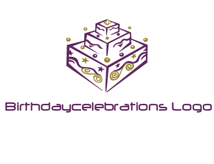 3 level 3d cake logo