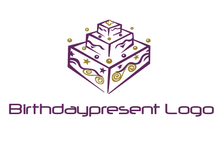 3 level 3d cake logo