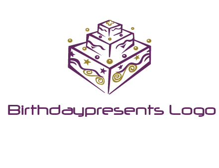 3 level 3d cake logo