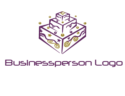 3 level 3d cake logo