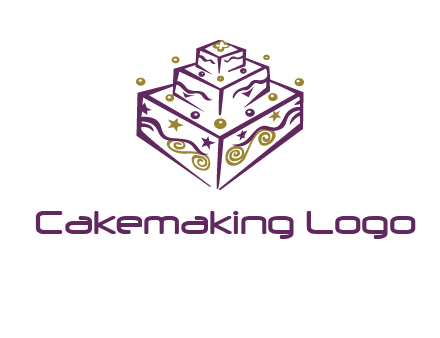 3 level 3d cake logo