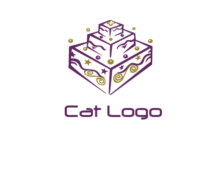 3 level 3d cake logo