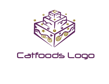 3 level 3d cake logo