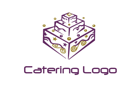 3 level 3d cake logo