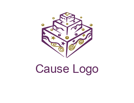 3 level 3d cake logo
