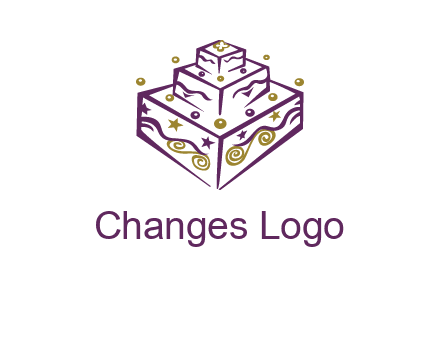 3 level 3d cake logo