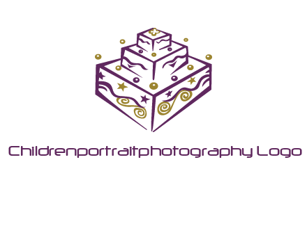 3 level 3d cake logo