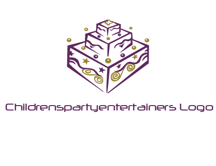 3 level 3d cake logo