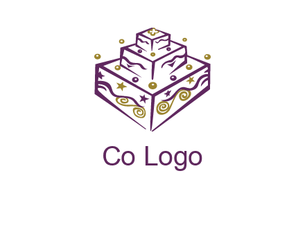 3 level 3d cake logo
