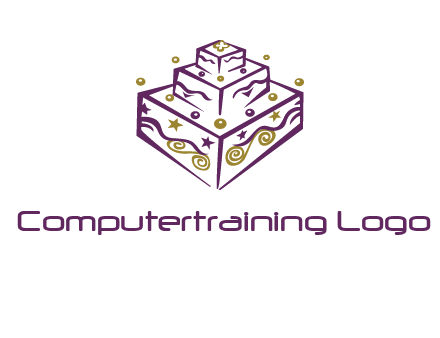 3 level 3d cake logo