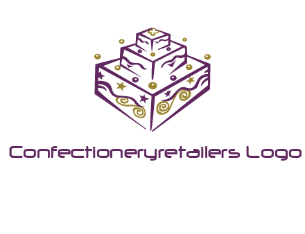 3 level 3d cake logo