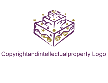 3 level 3d cake logo