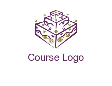 3 level 3d cake logo