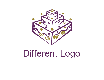 3 level 3d cake logo